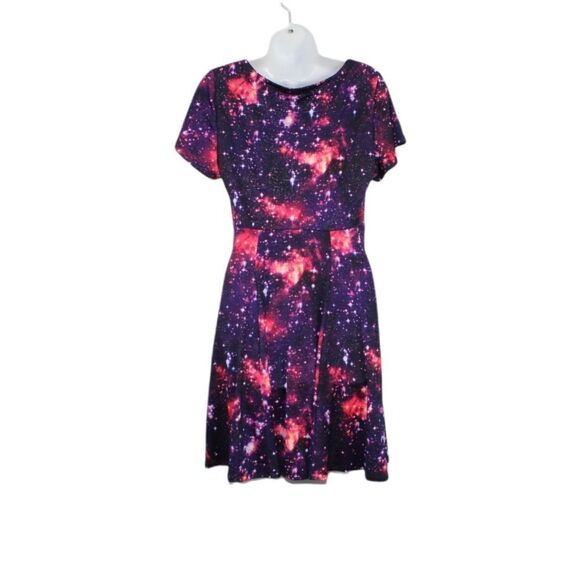 Hot Topic NWT glow in the dark fit & flare galaxy universe dress size medium - Picture 9 of 14